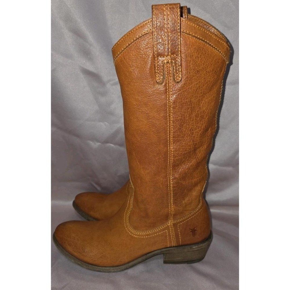 FRYE Women's Melissa Pull On Western Boot - Cognac Size 6B